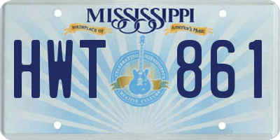 MS license plate HWT861