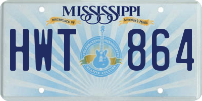 MS license plate HWT864