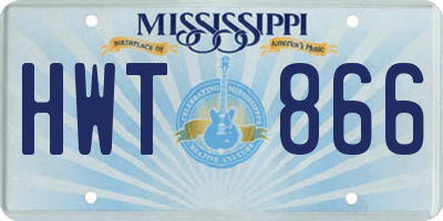 MS license plate HWT866