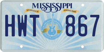 MS license plate HWT867