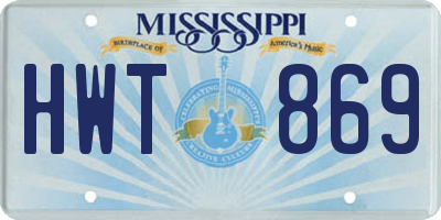 MS license plate HWT869
