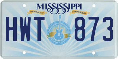 MS license plate HWT873