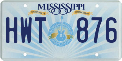 MS license plate HWT876