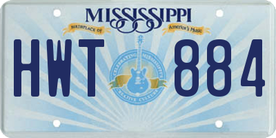 MS license plate HWT884