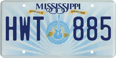 MS license plate HWT885