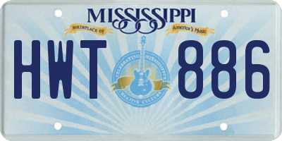 MS license plate HWT886