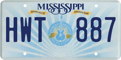 MS license plate HWT887