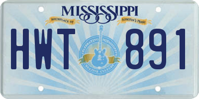 MS license plate HWT891