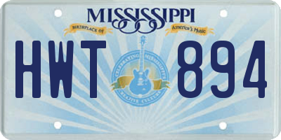 MS license plate HWT894