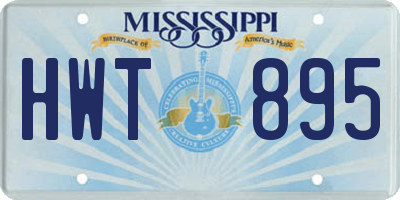 MS license plate HWT895