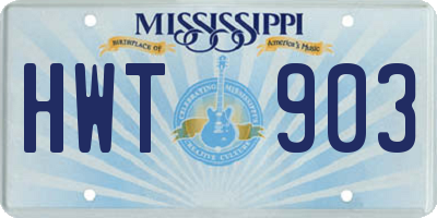 MS license plate HWT903
