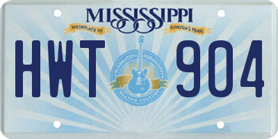 MS license plate HWT904