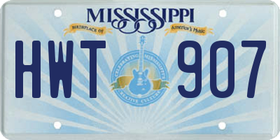 MS license plate HWT907
