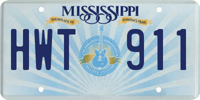 MS license plate HWT911