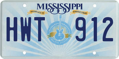 MS license plate HWT912