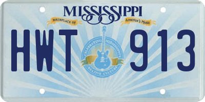 MS license plate HWT913