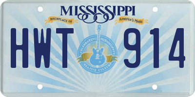 MS license plate HWT914