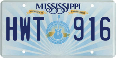 MS license plate HWT916