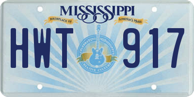 MS license plate HWT917