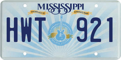 MS license plate HWT921