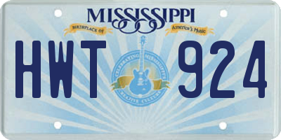 MS license plate HWT924