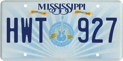 MS license plate HWT927
