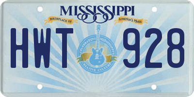 MS license plate HWT928