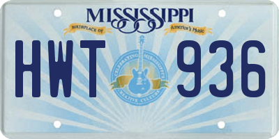MS license plate HWT936