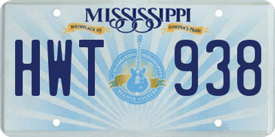 MS license plate HWT938