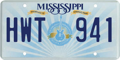 MS license plate HWT941