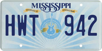 MS license plate HWT942
