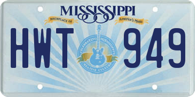 MS license plate HWT949