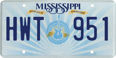 MS license plate HWT951