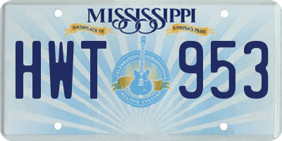 MS license plate HWT953