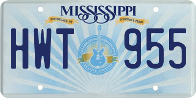 MS license plate HWT955