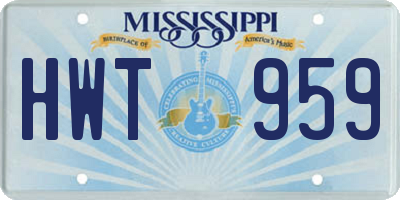 MS license plate HWT959