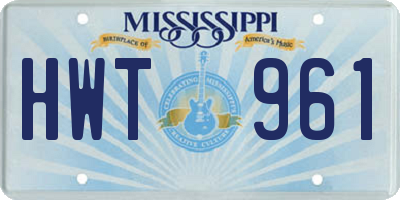 MS license plate HWT961