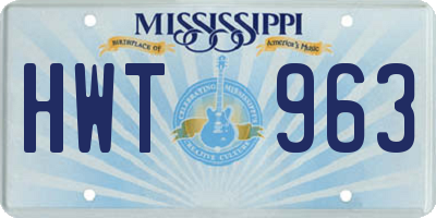 MS license plate HWT963