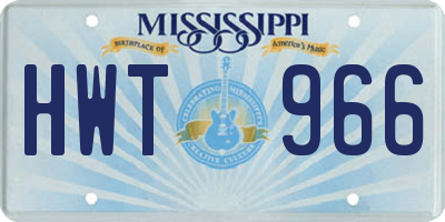 MS license plate HWT966