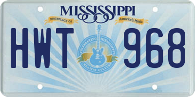 MS license plate HWT968