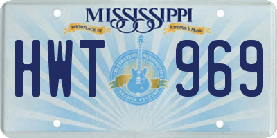MS license plate HWT969