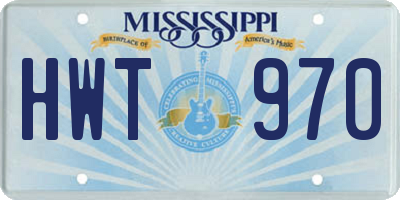 MS license plate HWT970