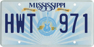MS license plate HWT971