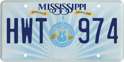 MS license plate HWT974