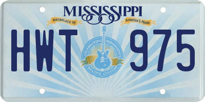 MS license plate HWT975