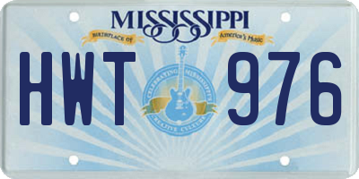 MS license plate HWT976