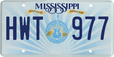 MS license plate HWT977