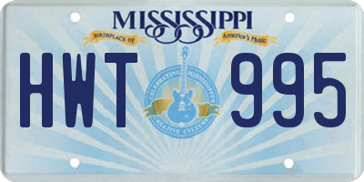 MS license plate HWT995