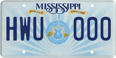 MS license plate HWU000