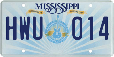 MS license plate HWU014
